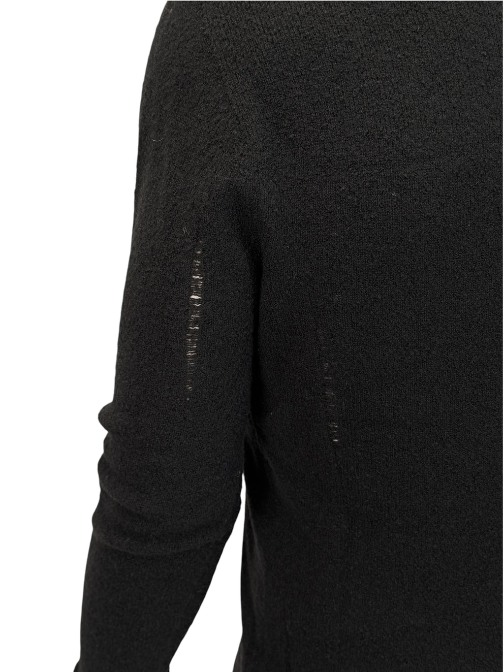 BLACK DISTRESSED SWEATER