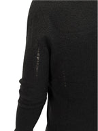 BLACK DISTRESSED SWEATER