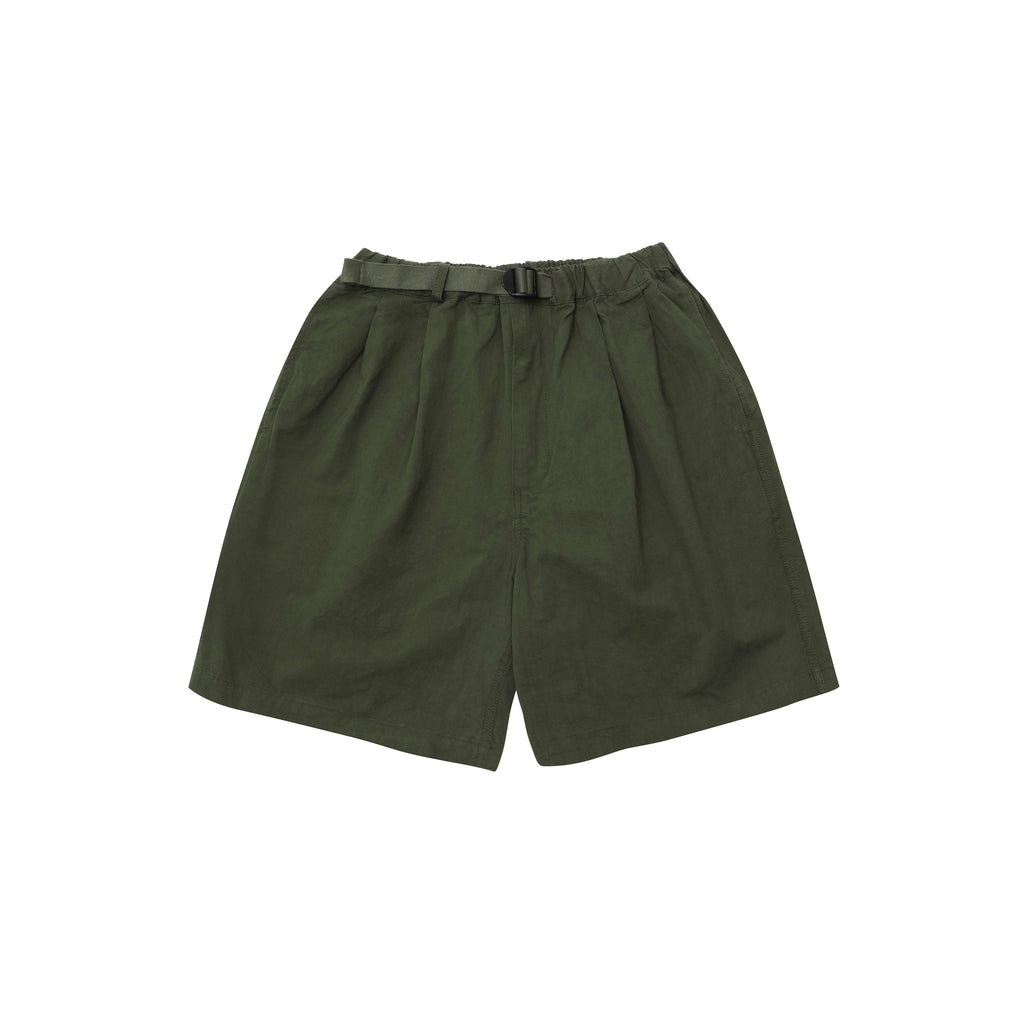 TWO TUCK WIDE SHORTS / KHAKI