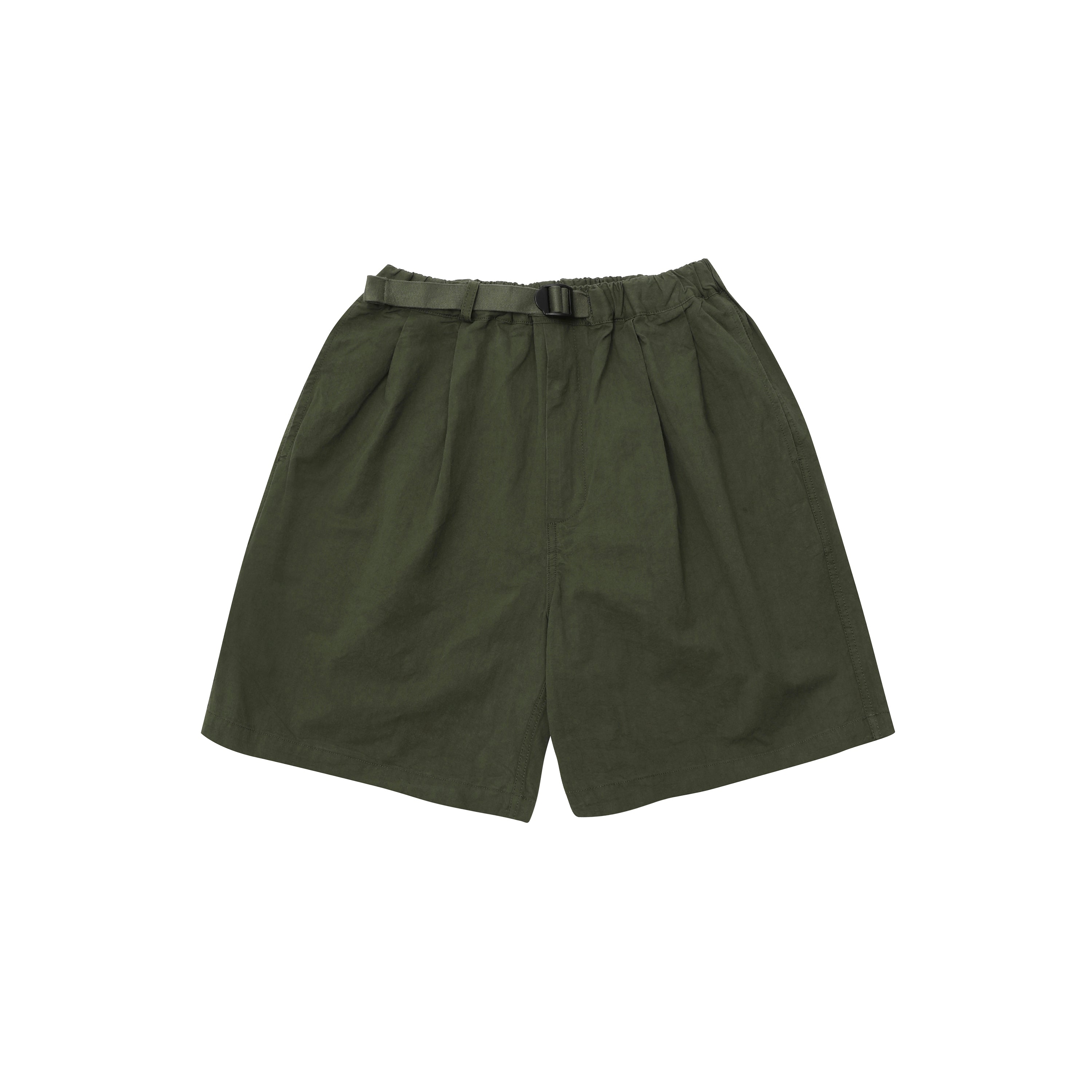 TWO TUCK WIDE SHORTS / KHAKI